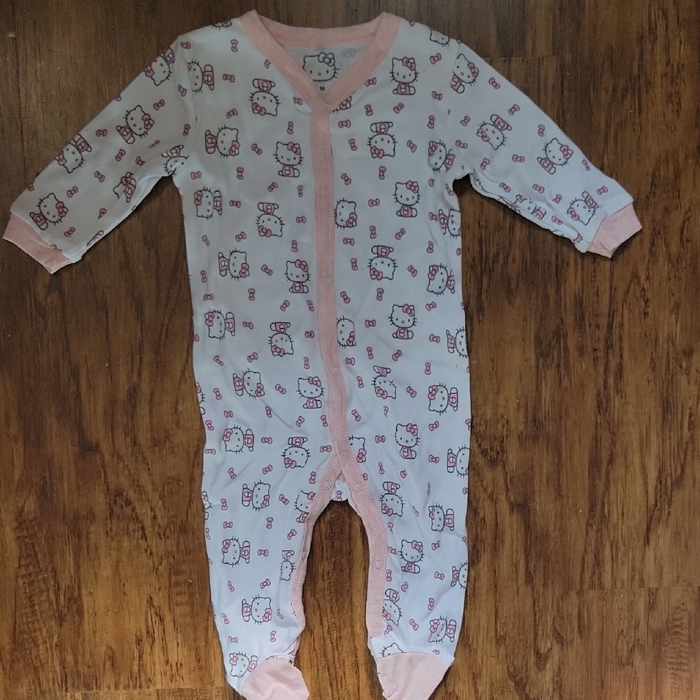 Hello Kitty Pink and White Footie One Piece